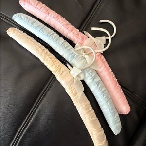 Set of vintage Satin Padded Hangers in Pastel Colors